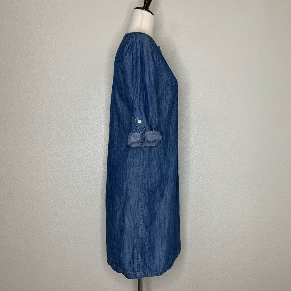 Spense Lyocell Blend Women’s Blue Chambray Shirt Dress - Picture 7 of 13